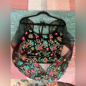 SHEIN Long Sleeve Blouse - Embroidered